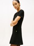 Black Button Pocket Mini Shift Dress  Women