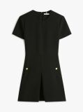 Black Button Pocket Mini Shift Dress  Women