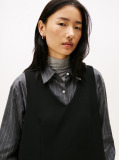 Black V-Neck Mini Shift Dress  Women