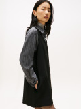 Black V-Neck Mini Shift Dress  Women