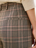 Multi Check Relaxed Straight Leg Trousers  Women