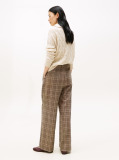 Multi Check Relaxed Straight Leg Trousers  Women
