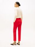 Red Gabardine Slim Trousers  Women