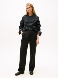 Black Timeless Wool Straight Leg Trousers  Women