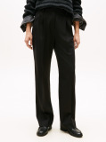 Black Timeless Wool Straight Leg Trousers  Women