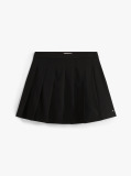 Black Timeless Wool Blend Pleated Mini Skirt  Women