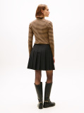 Black Timeless Wool Blend Pleated Mini Skirt  Women