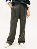 Grey Relaxed Straight Leg Flannel Trousers  Women