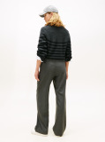 Grey Relaxed Straight Leg Flannel Trousers  Women