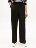 Black Timeless Wool Blend Loose Straight Leg Trousers  Women