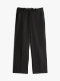 Black Timeless Wool Blend Loose Straight Leg Trousers  Women