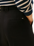 Black Timeless Wool Blend Loose Straight Leg Trousers  Women