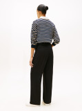 Black Timeless Wool Blend Loose Straight Leg Trousers  Women
