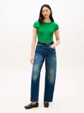 Green Ribbed Cap Sleeve Slim Top  Women
