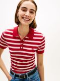 Multi Short Sleeve Polo Jumper With Silk  Women