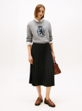 Black Pleated Midi Skirt  Women