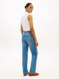 Blue Whiskered Mid Rise Straight Leg Jeans  Women