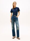 Blue Logo Embroidery Jersey Crew Neck T-Shirt  Women