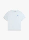 Blue Logo Embroidery Jersey Crew Neck T-Shirt  Women