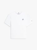 White Logo Embroidery Jersey Crew Neck T-Shirt  Women