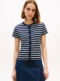 Multi Gold-Tone Button-Thru Slim T-Shirt  Women