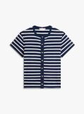Multi Gold-Tone Button-Thru Slim T-Shirt  Women