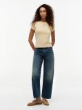 Beige Textured Logo Slim Jersey T-Shirt  Women