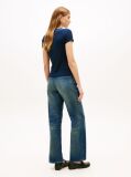 Blue Textured Logo Slim Jersey T-Shirt  Women
