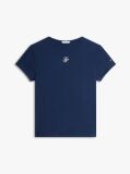 Blue Textured Logo Slim Jersey T-Shirt  Women