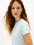 Blue Textured Logo Slim Jersey T-Shirt  Women
