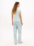 Blue Textured Logo Slim Jersey T-Shirt  Women