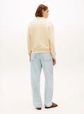 Beige Logo Embroidery Crew Neck Sweatshirt  Women