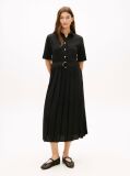 Black Gold-Tone Button Midi Shirt Dress  Women