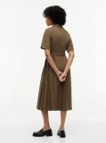 Green Gold-Tone Button Midi Shirt Dress  Women