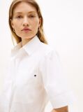 White Poplin Short Sleeve Shirt  Women