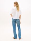 White Poplin Short Sleeve Shirt  Women