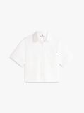 White Poplin Short Sleeve Shirt  Women