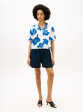Multi Relaxed Fit Frayed Linen Blend Shirt  Women