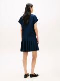 Blue Gold-Tone Button Relaxed Mini Shirt Dress  Women