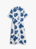 Multi Frayed Linen Blend Midi Shirt Dress  Women
