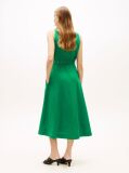 Green Belted Linen Blend Sleeveless Wrap Midi Dress  Women