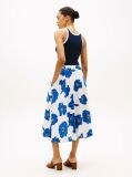 Multi Pleated Linen Blend Midi A-Line Skirt  Women