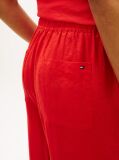 Red Relaxed Wide Leg Pure Linen Trousers  Women