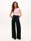 Pink Logo Graphic Slim Ringer T-Shirt  Women