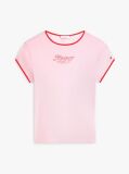 Pink Logo Graphic Slim Ringer T-Shirt  Women