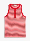 Multi Gold-Tone Button Sleeveless Henley Top  Women