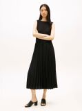 Black Pleated Sleeveless Slim Midi Dress  Women