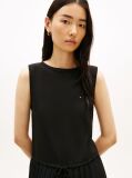 Black Pleated Sleeveless Slim Midi Dress  Women