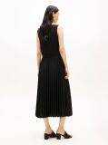 Black Pleated Sleeveless Slim Midi Dress  Women