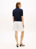 Blue Pointelle Short Sleeve Polo Jumper  Women